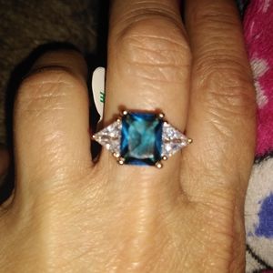 SOLD 👈 RBP2898 Ring Bomb Party Ring  Blue sapphire  Size 8 NEW Original